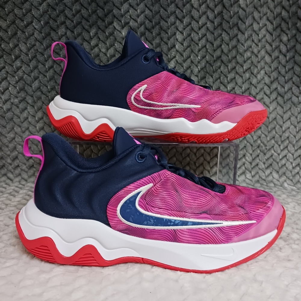 Nike Giannis Immortality 4 Picante Red Midnight Navy GS Basketball Shoes Sz 6.5Y